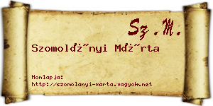 Szomolányi Márta névjegykártya